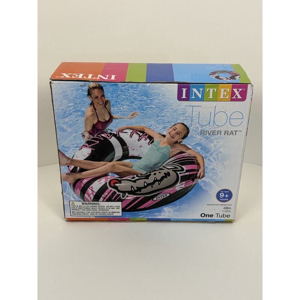 New In Box Intex Inflatable River Rat 48" Floating Tube Pink 68209WA 2015 - Picture 2 of 3